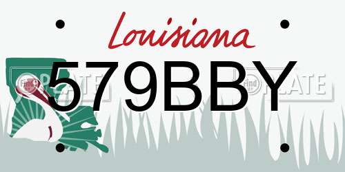 579BBY Louisiana License Plate