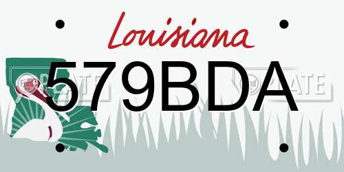 579BDA Louisiana License Plate