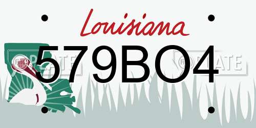 579BO4 Louisiana License Plate