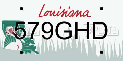 579GHD Louisiana License Plate