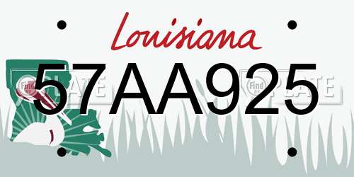 57AA925 Louisiana License Plate