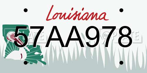 57AA978 Louisiana License Plate