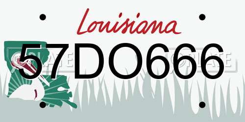 57DO666 Louisiana License Plate
