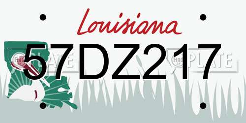 57DZ217 Louisiana License Plate