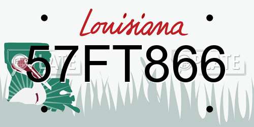 57FT866 Louisiana License Plate