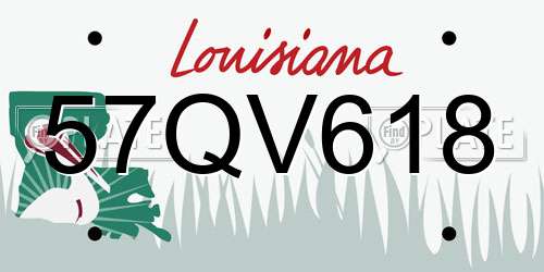 57QV618 Louisiana License Plate
