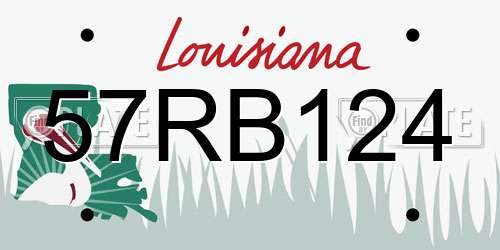 57RB124 Louisiana License Plate