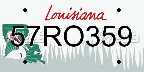57RO359 Louisiana License Plate