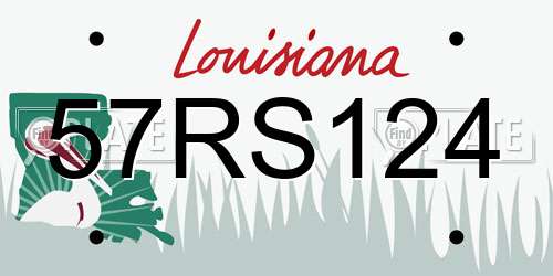 57RS124 Louisiana License Plate
