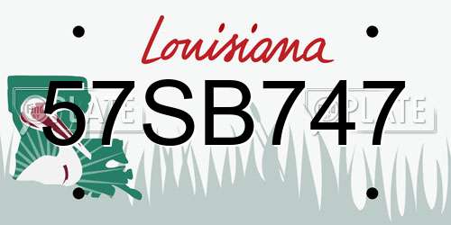 57SB747 Louisiana License Plate