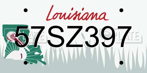 57SZ397 Louisiana License Plate