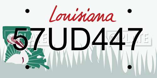 57UD447 Louisiana License Plate