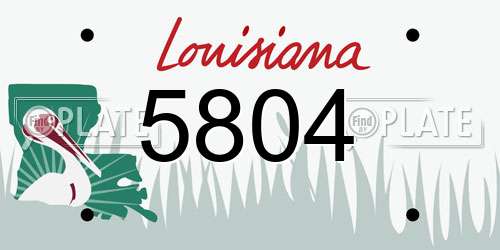 5804 Louisiana License Plate