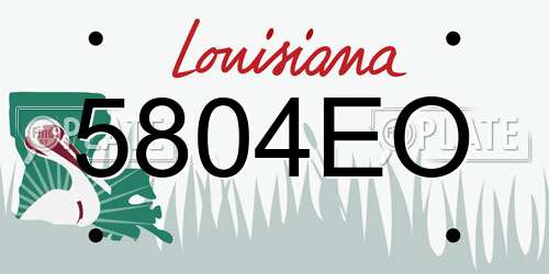5804EO Louisiana License Plate