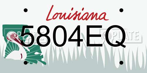 5804EQ Louisiana License Plate