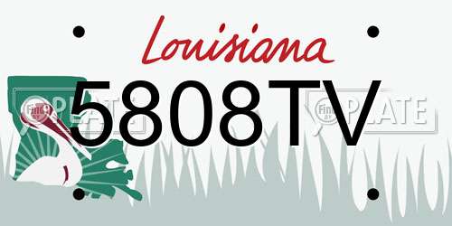 5808TV Louisiana License Plate