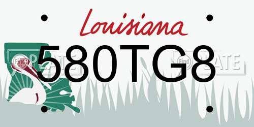 580TG8 Louisiana License Plate