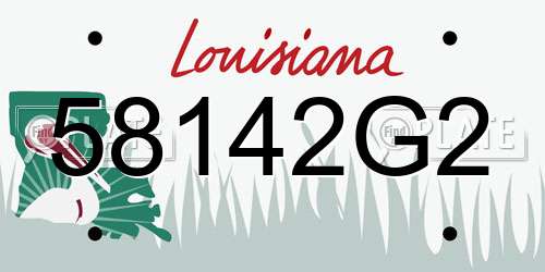 58142G2 Louisiana License Plate