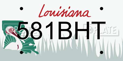 581BHT Louisiana License Plate