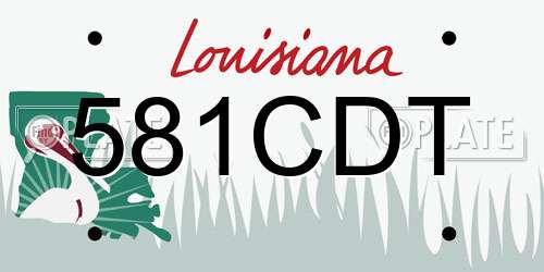 581CDT Louisiana License Plate