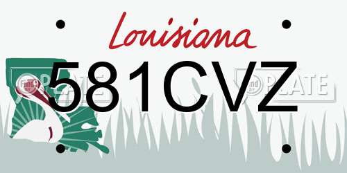 581CVZ Louisiana License Plate