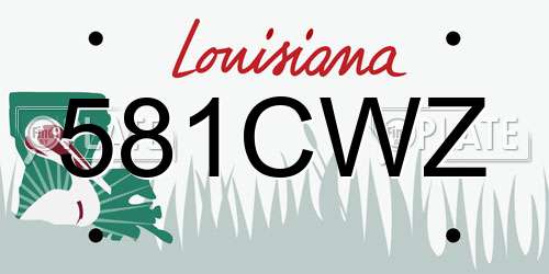 581CWZ Louisiana License Plate