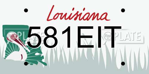 581EIT Louisiana License Plate
