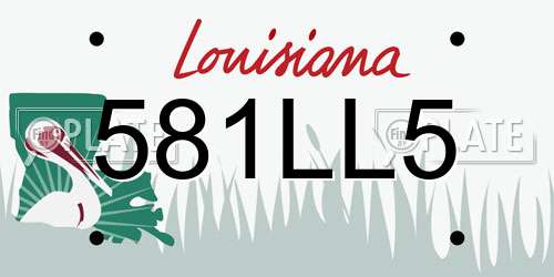 581LL5 Louisiana License Plate