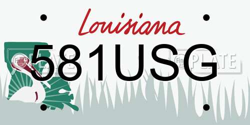 581USG Louisiana License Plate