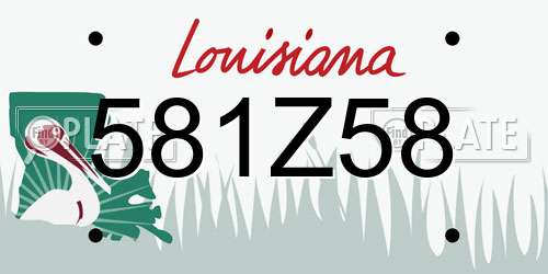 581Z58 Louisiana License Plate