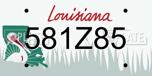 581Z85 Louisiana License Plate
