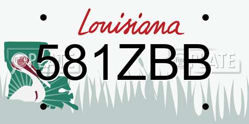 581ZBB Louisiana License Plate
