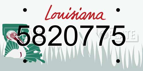 5820775 Louisiana License Plate