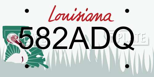 582ADQ Louisiana License Plate