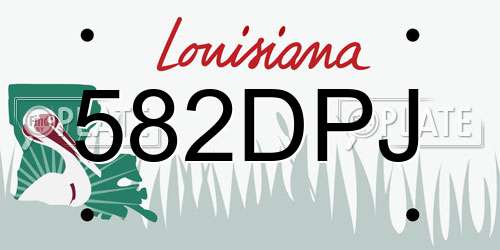 582DPJ Louisiana License Plate