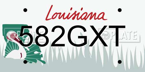 582GXT Louisiana License Plate
