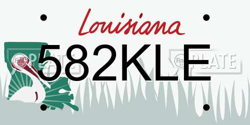 582KLE Louisiana License Plate