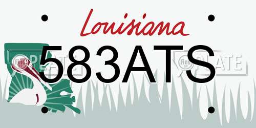 583ATS Louisiana License Plate