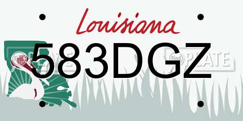 583DGZ Louisiana License Plate