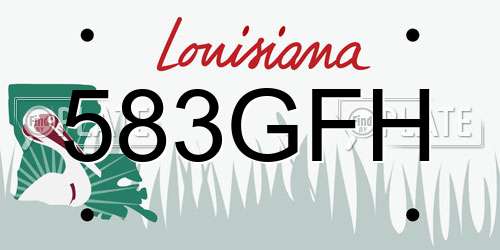 583GFH Louisiana License Plate