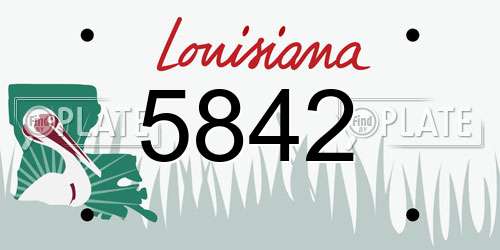 5842 Louisiana License Plate