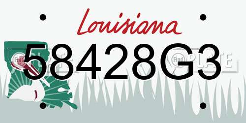 58428G3 Louisiana License Plate