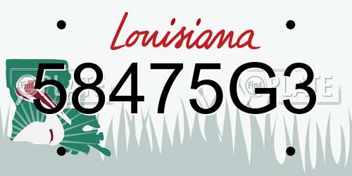58475G3 Louisiana License Plate