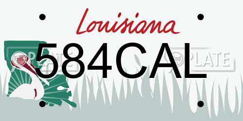 584CAL Louisiana License Plate