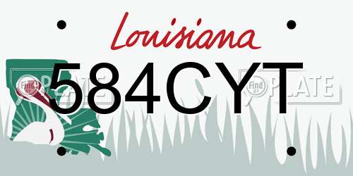 584CYT Louisiana License Plate
