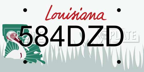 584DZD Louisiana License Plate