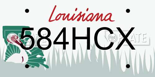 584HCX Louisiana License Plate