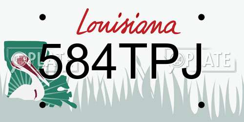 584TPJ Louisiana License Plate