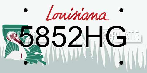 5852HG Louisiana License Plate
