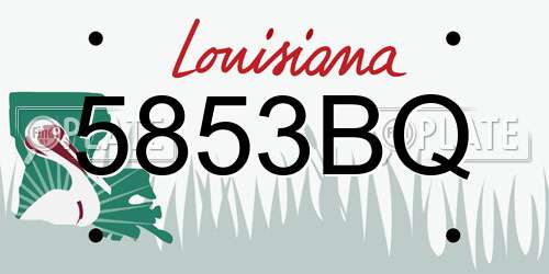 5853BQ Louisiana License Plate